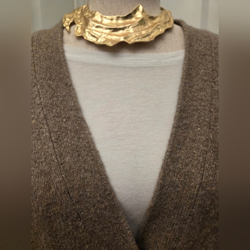 Everlane Wool Alpaca Blend Brown Button-Up Women's Cardigan Size M - Picture 4 of 11